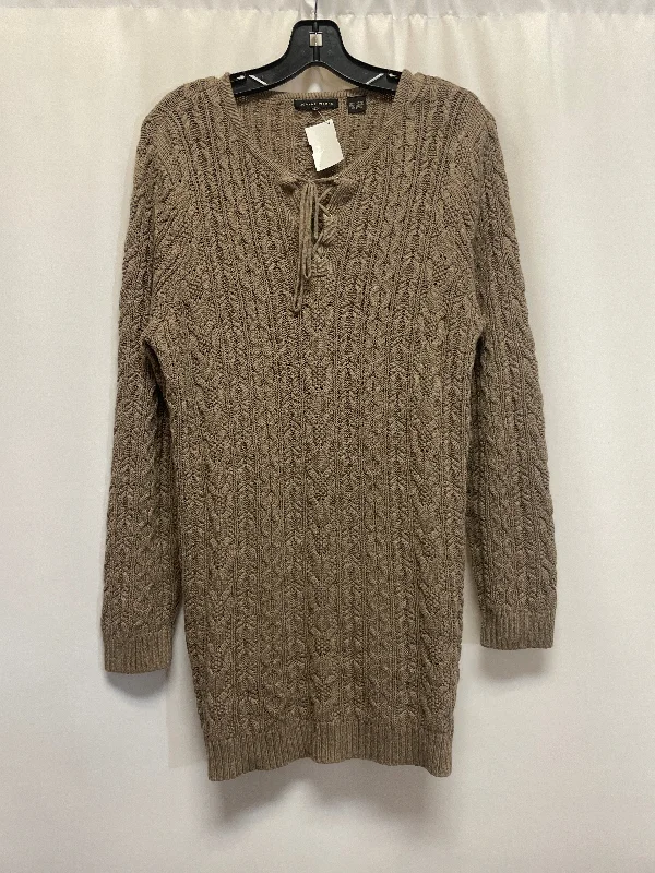 Faux fur women's sweaterSweater By Jeanne Pierre In Taupe, Size: Xl