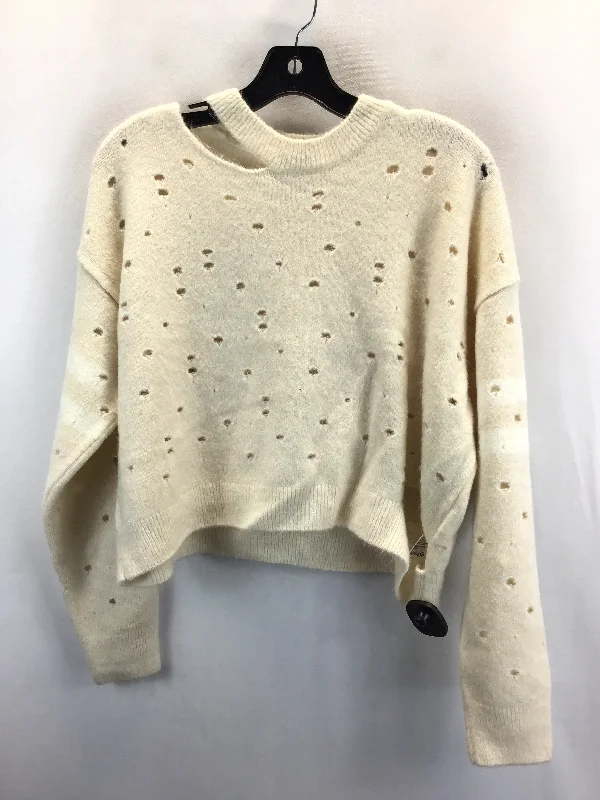 Floral print women's sweaterSweater By Topshop In Beige, Size: 10