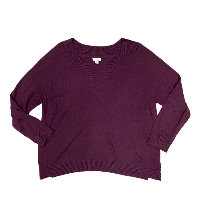 Crew neck women's sweaterSweater By J. Jill In Purple, Size: L