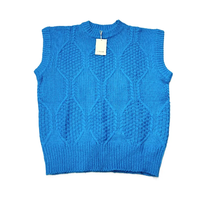 Zipper women's sweaterSweater Short Sleeve By French Paris In Blue, Size: L