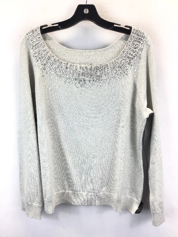 Dressy women's sweaterSweater By Chicos In Silver, Size: 3