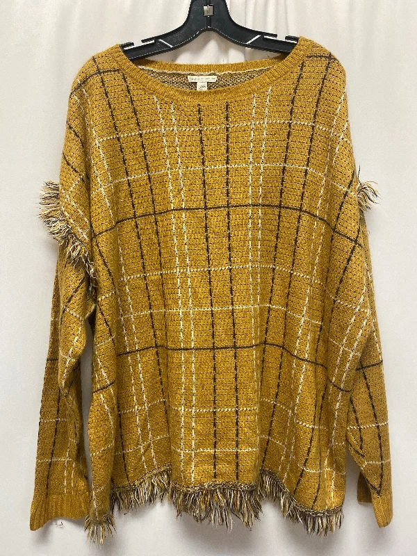 Striped women's sweaterSweater By Cato In Yellow, Size: Xxl