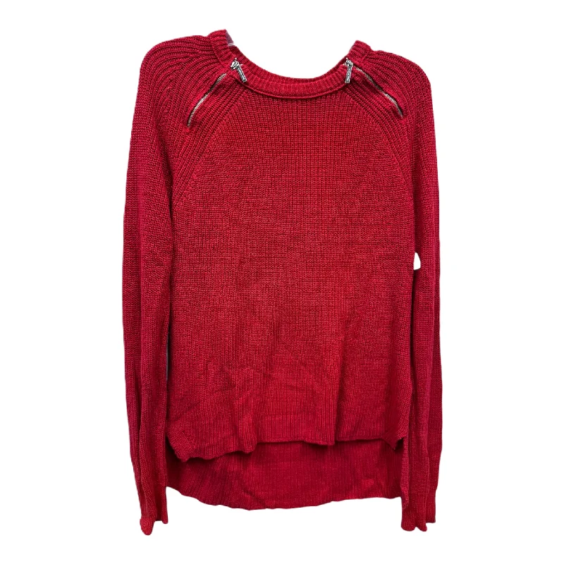 Lace-up women's sweaterSweater By Michael By Michael Kors In Red, Size: M