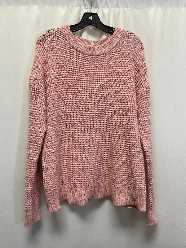 Elegant women's sweaterSweater By Time And Tru In Pink, Size: Xxl