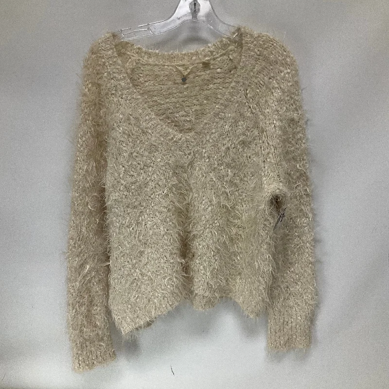 V-neck women's sweaterSweater By Anthropologie In Cream, Size: M