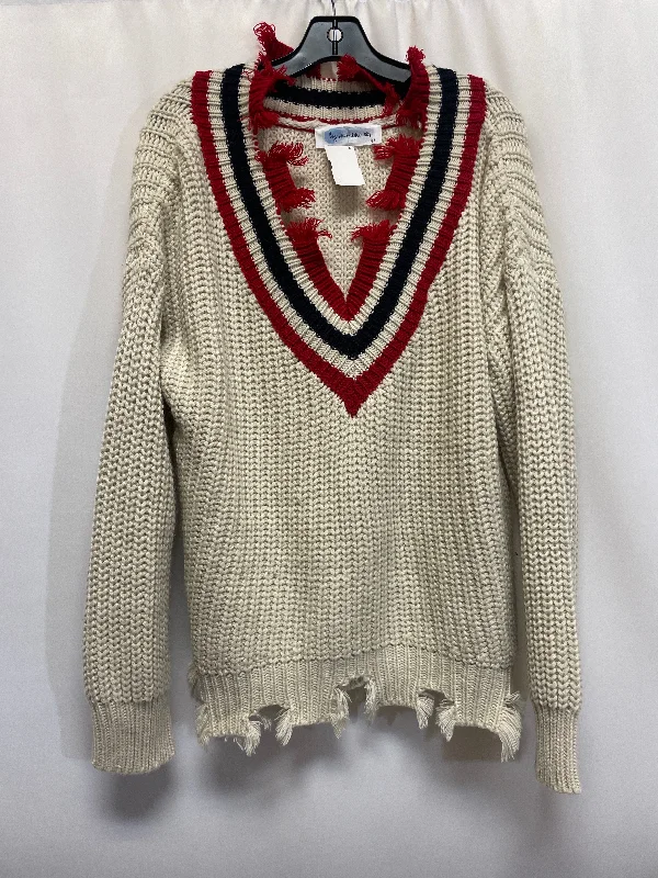 Chunky knit women's sweaterSweater By Clothes Mentor In Tan, Size: L