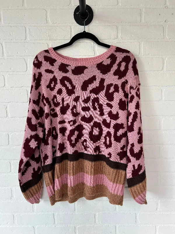 Bohemian women's sweaterSweater By Promesa In Pink & Red, Size: S