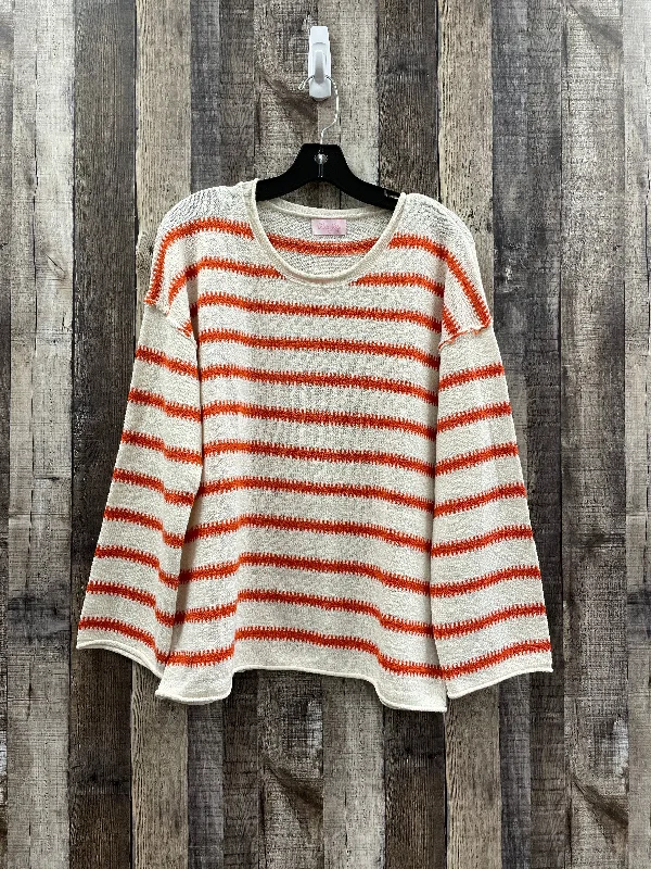 Transitional women's sweaterCream & Orange Sweater Pink Lily, Size S