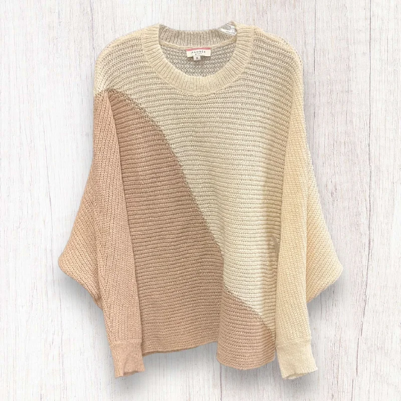 V-neck women's sweaterSweater By Andree By Unit In Beige, Size: 1x