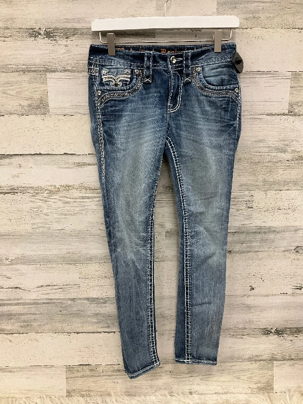 Jeans with a heavyweight denim fabric for durability and warmth in colder weatherJeans Skinny By Rock Revival In Blue Denim, Size: 2