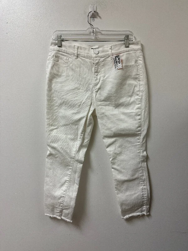 Ankle-length women's jeansJeans Cropped By Ann Taylor In White Denim, Size: 10p