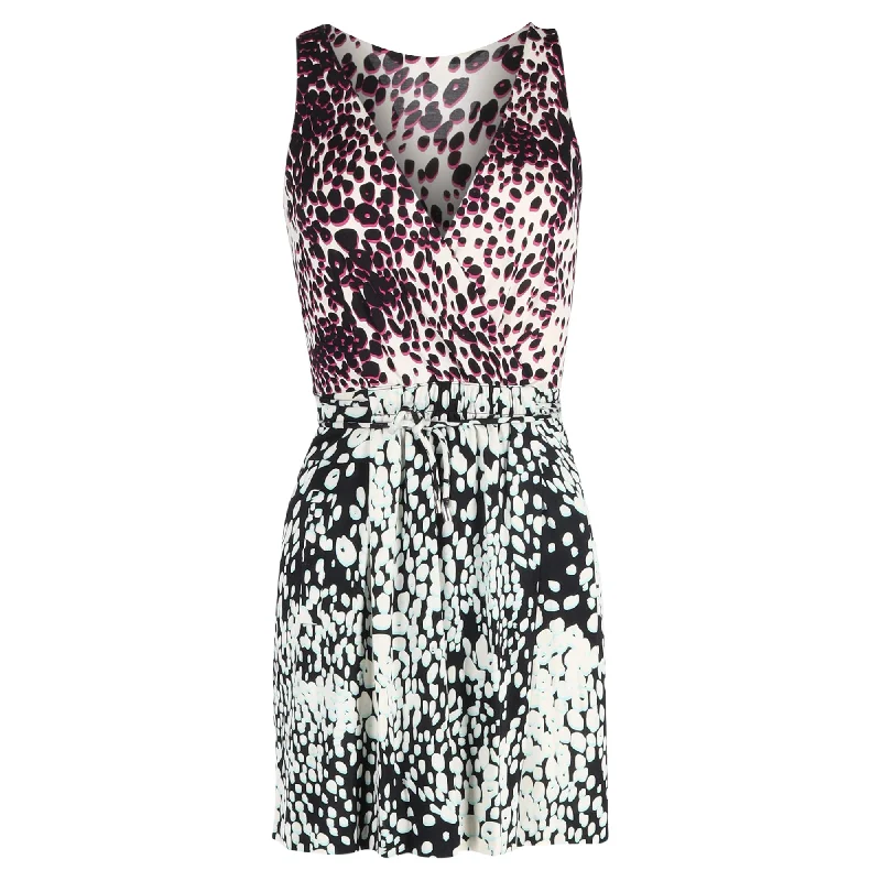 Smock dresses for womenDiane Von Furstenberg Mini Printed V-Neck Dress in Multicolor Silk