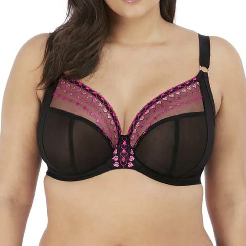 bustier lingerie with lace-trimmed cupsELOMI Matilda Underwire/Plunge Bra (EL8900)