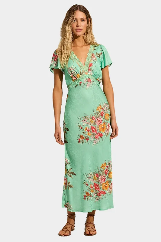 Off-the-shoulder dresses for womenAUGUSTE THE LABEL Womens Rianne Midi Dress - Leonie Mint Green Floral