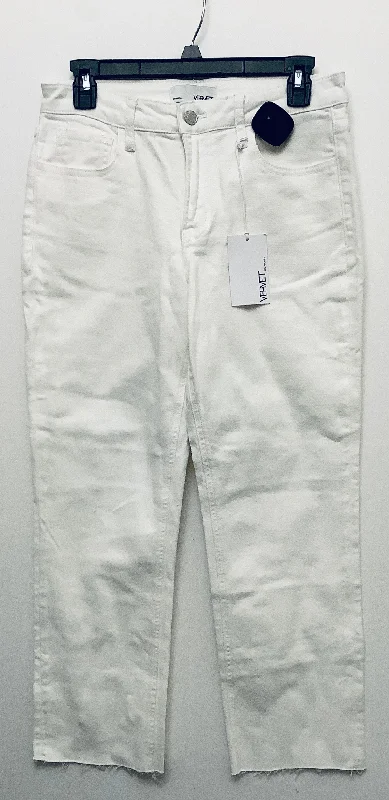 Jeans with a distressed and repaired patchwork design for character and individualityJeans Straight By Vervet In White, Size: 6