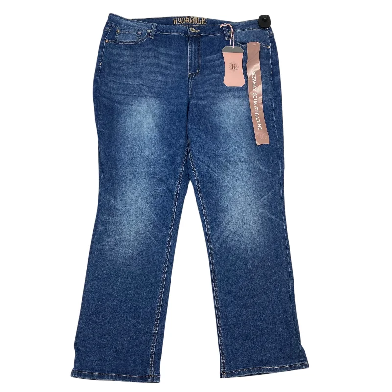 Light wash jeans with rips and tears for a casual vibeJeans Straight By Hydraulic In Blue Denim, Size: 24