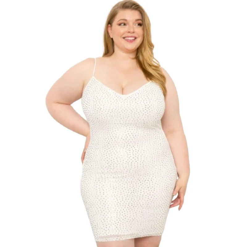 Mini dresses for womenRhinestone Body Plus Size Mini Dress