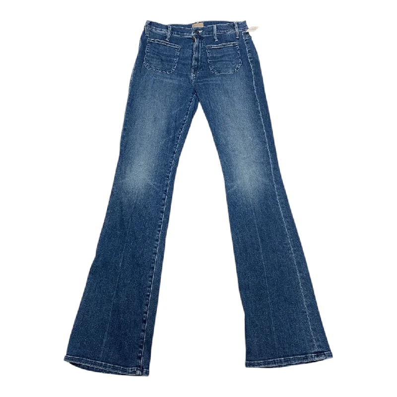 Jeans with a distressed and bleached finish combined with embroidery for a bold and trendy lookJeans Straight By Mother In Blue Denim, Size:8