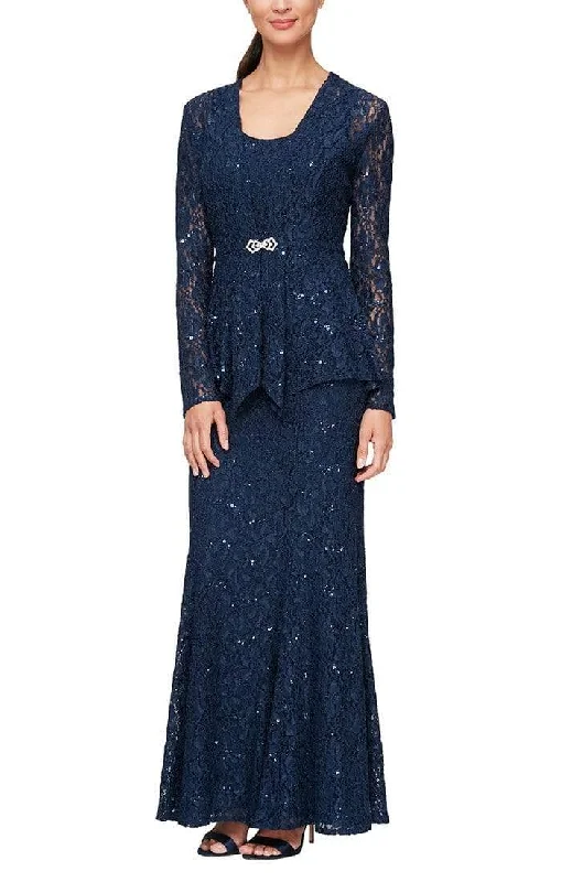 Petite dresses for womenAlex Evenings - 84122452 Embroidered Dress with Lace Jacket