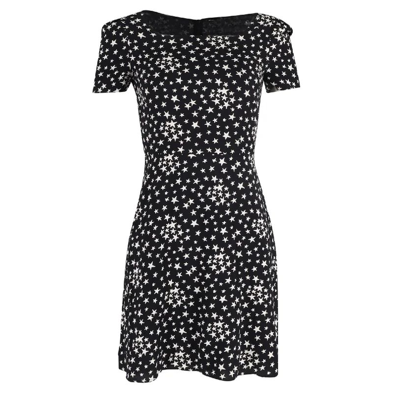 Sack dresses for womenSaint Laurent Mini Star Print Dress in Black Viscose