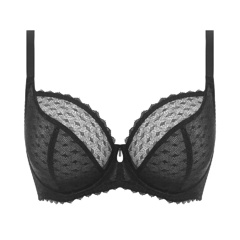 plus size lingerie with mesh insertsFreya Signature Plunge Bra