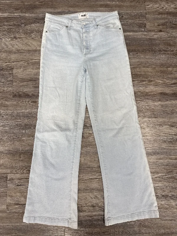 Jeans with a cropped length and rolled-up cuffs for a trendy lookJeans Wide Leg By Paige In Blue Denim, Size: 6