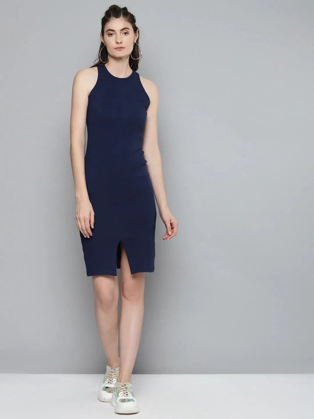 Smock dresses for womenNavy Box Back Bodycon Midi Dress