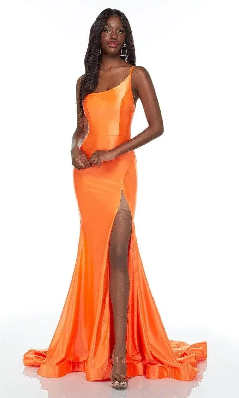 Custom-made dresses for personalized fitsAlyce Paris 61159 - Asymmetrical Satin Evening Gown