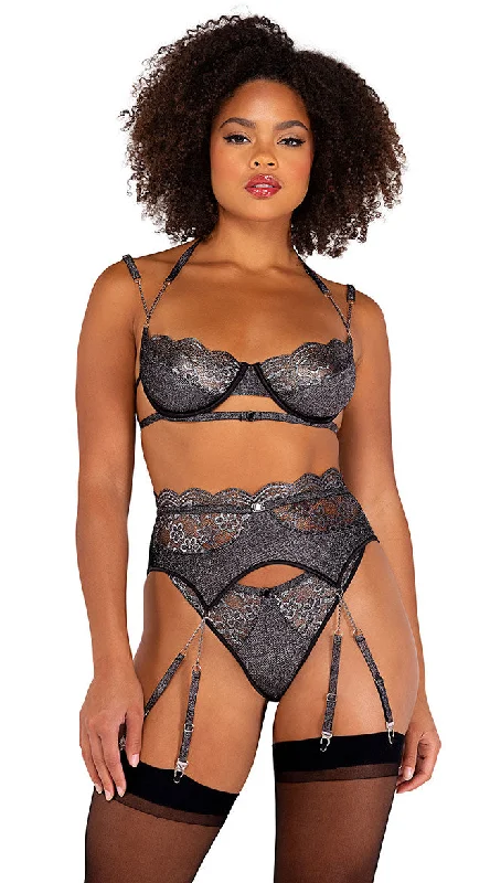 bustier lingerie with lace accentsChain Of Mind Bra Set