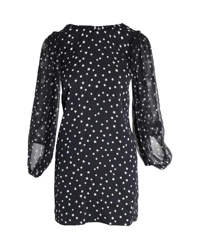 Transitional dresses for in-between seasonsDolce & Gabbana Star-Print Mini Dress in Black Silk