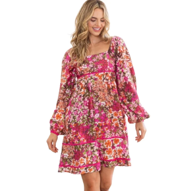 Off-the-shoulder dresses for womenFloral Square Neckline Mini Dress