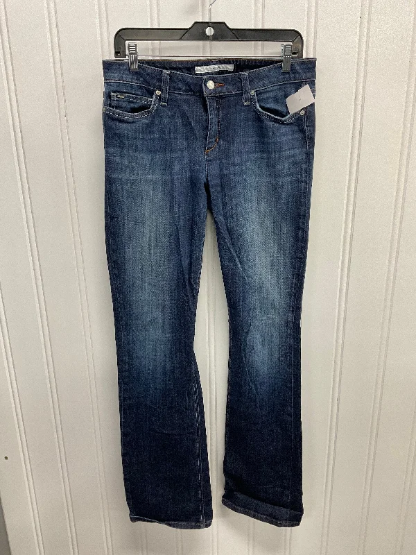 Jeans with a raw hem for an unfinished and rugged lookJeans Boot Cut By Joes Jeans In Blue Denim, Size: 12