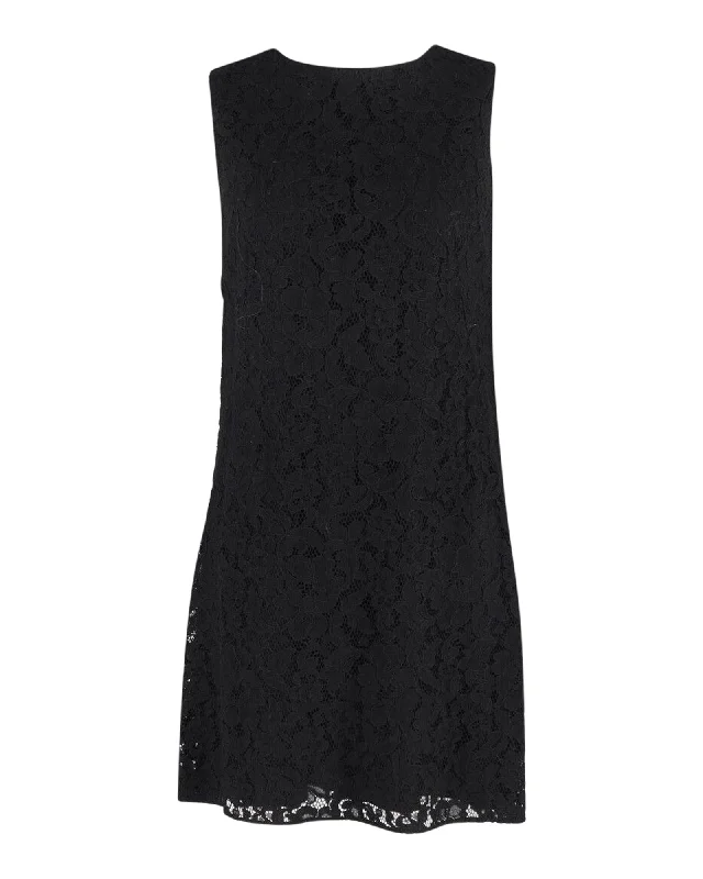 Fit-and-flare dresses for womenDolce & Gabbana Lace Sleeveless Mini Dress in Black Viscose