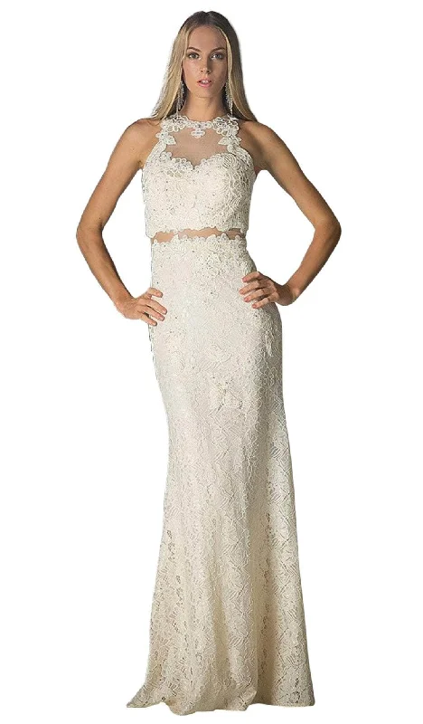 Smock dresses for womenLadivine 1586 - Sheer Lace Appliqued Sheath Gown