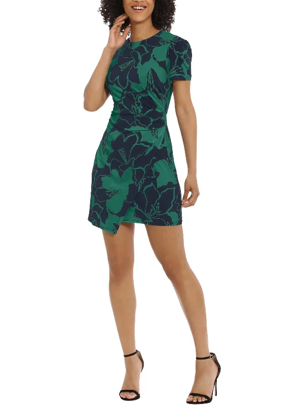 Sustainable dresses for eco-conscious womenWomens Floral Print Short Mini Dress