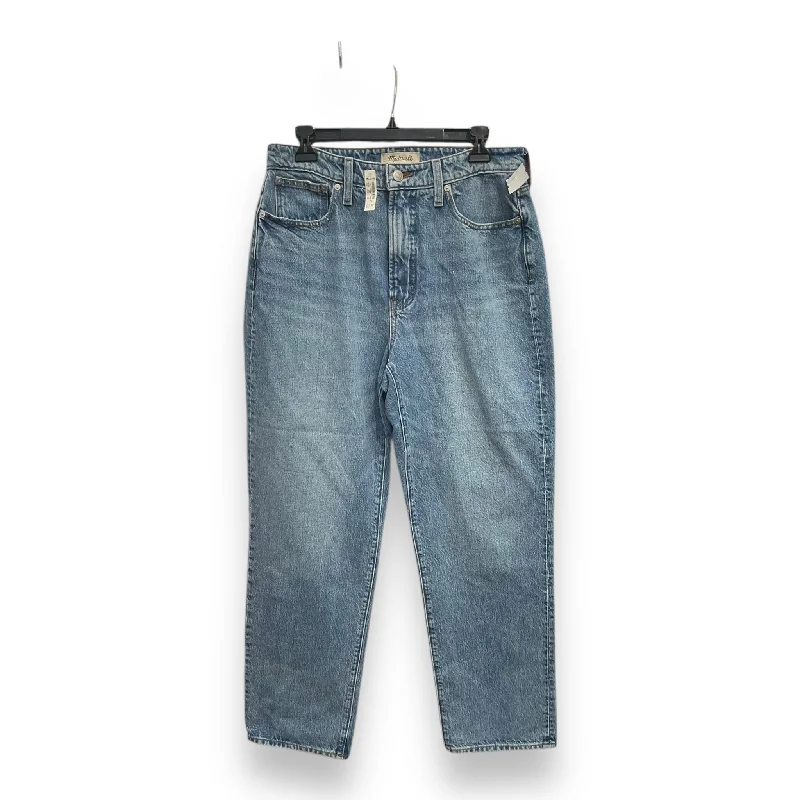 Dark wash jeans with whiskering and fading at the thighsJeans Straight By Madewell In Blue, Size: 8