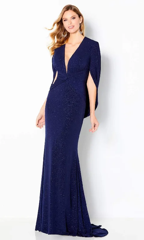 Loose-fitting dresses for womenCameron Blake by Mon Cheri - 220653SC V-Neck Sparkle Jersey Dress