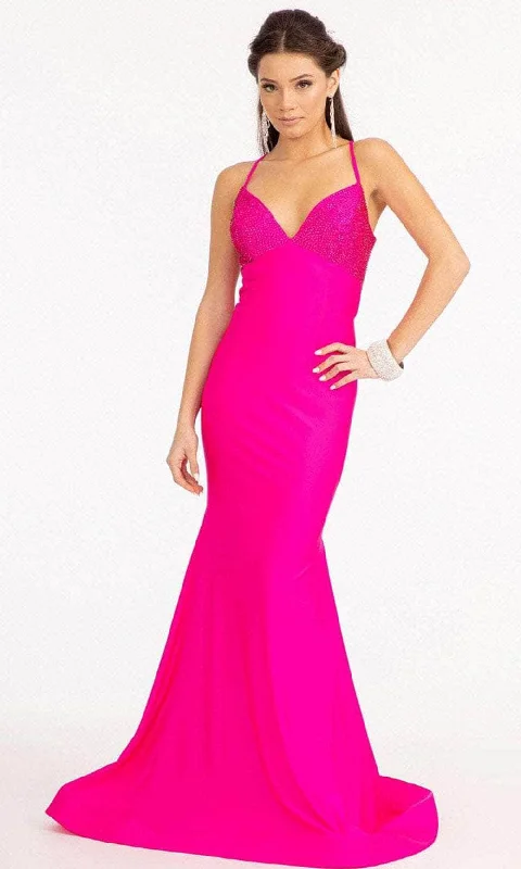 Flowy dresses for womenElizabeth K GL3035 - Lace Up Back Mermaid Prom Dress