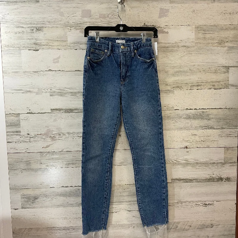 Distressed jeans with bleach spots for a unique appearanceJeans Straight By Good American In Blue Denim, Size: 0