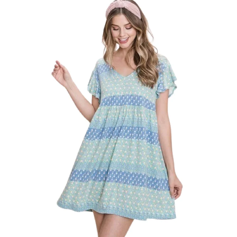 Long flowy dresses for womenCute And Flirty Floral Printed Babydoll Mini Dress