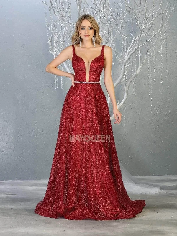 One-shoulder dresses for womenMay Queen MQ1771 - Backless A-Line Prom Dress