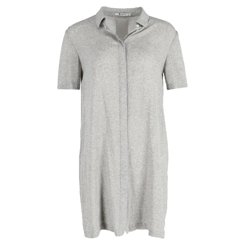 Peplum dresses for womenAlexander Wang Mini Fray Detail Shirt Dress in Grey Cotton