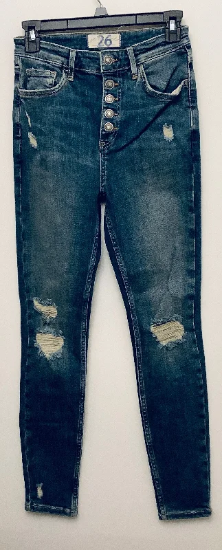 Dark wash jeans with whiskering and fading at the thighsJeans Skinny By We The Free In Blue Denim, Size: 2