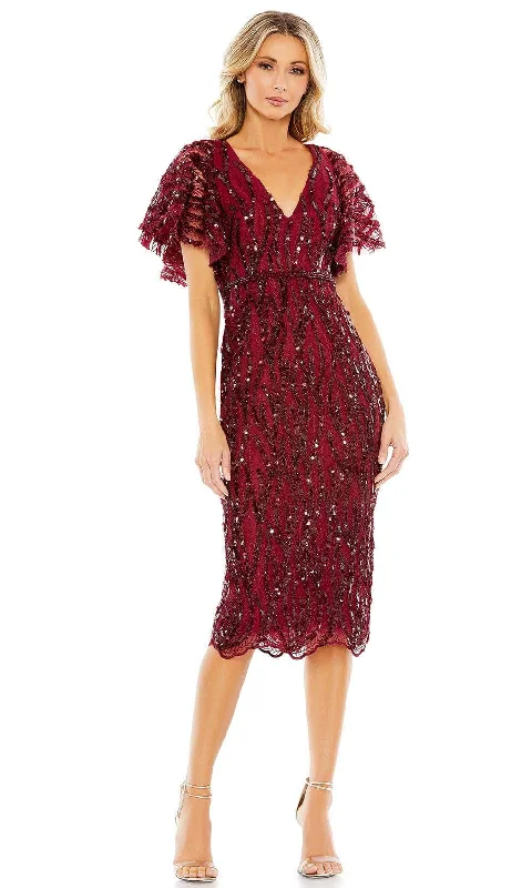 Velvet dresses for winterMac Duggal 68013 - Butterfly Sleeve Sequin Cocktail Dress