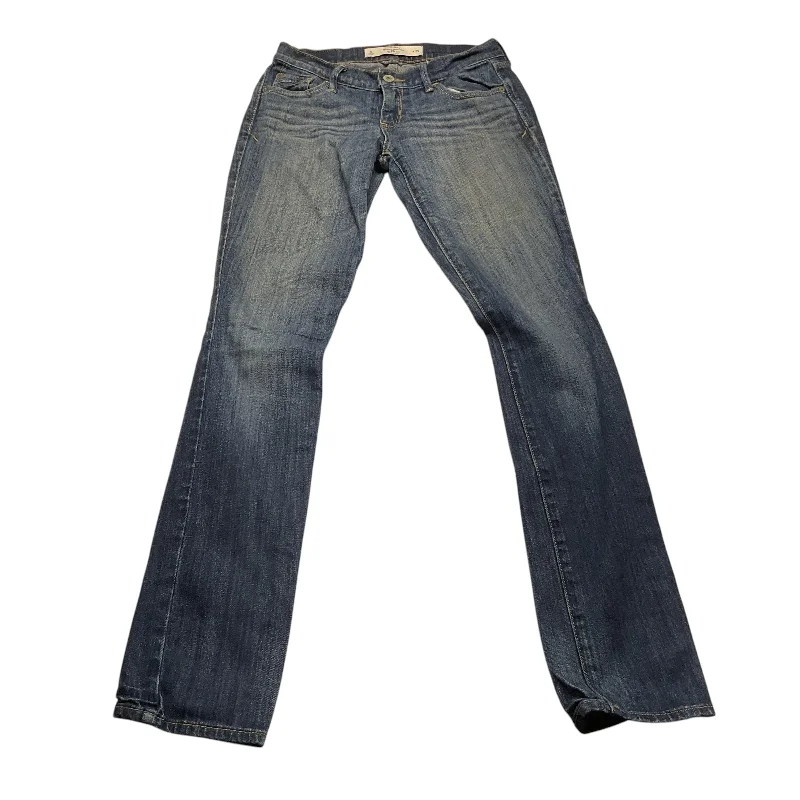 Denim jeans with elastic waistbands for comfortJeans Skinny By Abercrombie And Fitch In Blue Denim, Size: 0