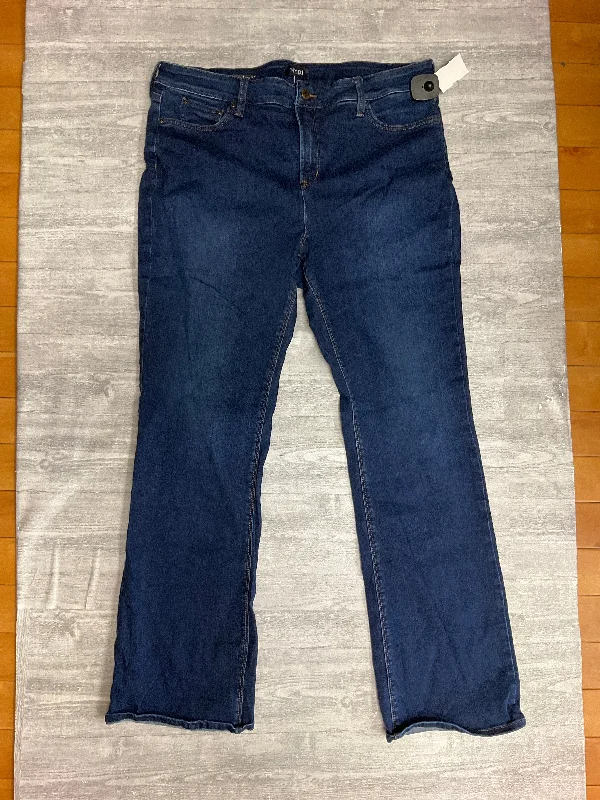 Jeans with a dark wash and subtle fading for a classic and timeless lookJeans Boot Cut By Not Your Daughters Jeans In Blue Denim, Size: 18