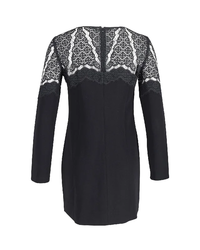 Winter dresses for cold weatherDiane Von Furstenberg Lace Mini Dress in Black Triacetate