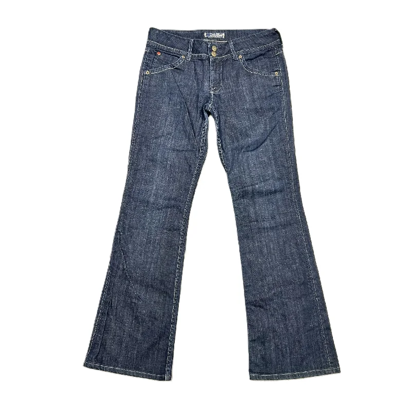 Jeans with a raw hem for an unfinished and rugged lookJeans Boot Cut By Hudson In Blue Denim, Size: 8