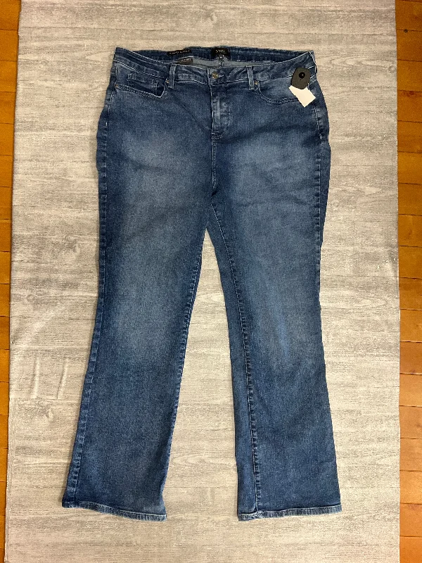 Stretch denim jeans with a fitted waist and slightly flared legs for a trendy silhouetteJeans Boot Cut By Not Your Daughters Jeans In Blue Denim, Size: 18