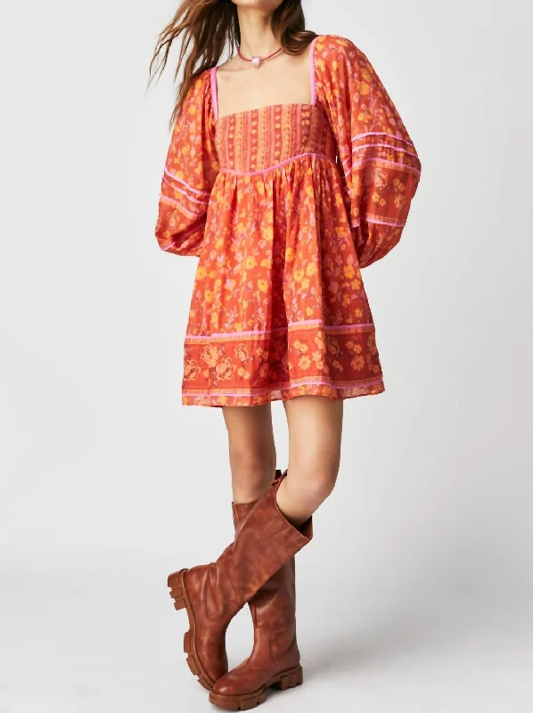 Short and sweet dresses for womenEndless Afternoon Mini Dress In Chili Combo